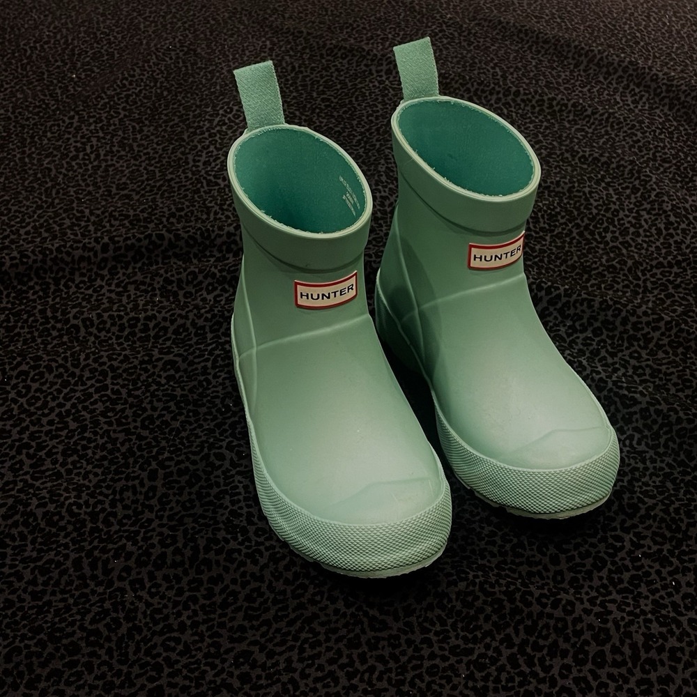 HUNTER Original Play Short Rain Boots Teal Big Size US B13 G1 Rubber